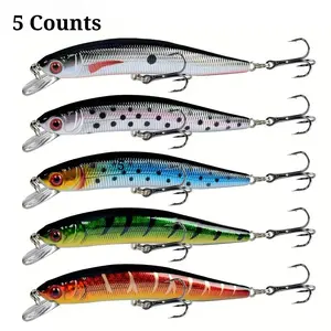 5pcs Minnow Lure 8g/10cm Realistic Hard Bait Fishing Lures for Saltwater & Freshwater, Bass Catfish Walleye Trout Baits, Fishing Lure Set
