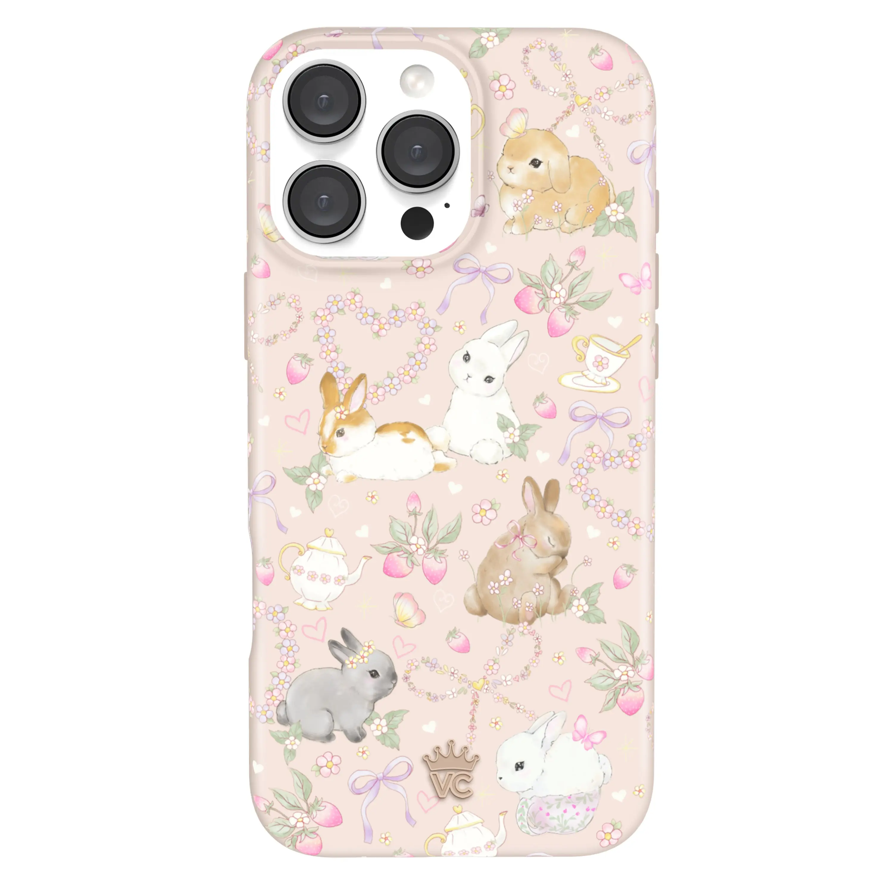 Velvet Caviar Bunny & Bows Magnetic iPhone Case - Cute Girly Cellphone Accessory with Raised Bezels, Shockproof Protection for iPhone