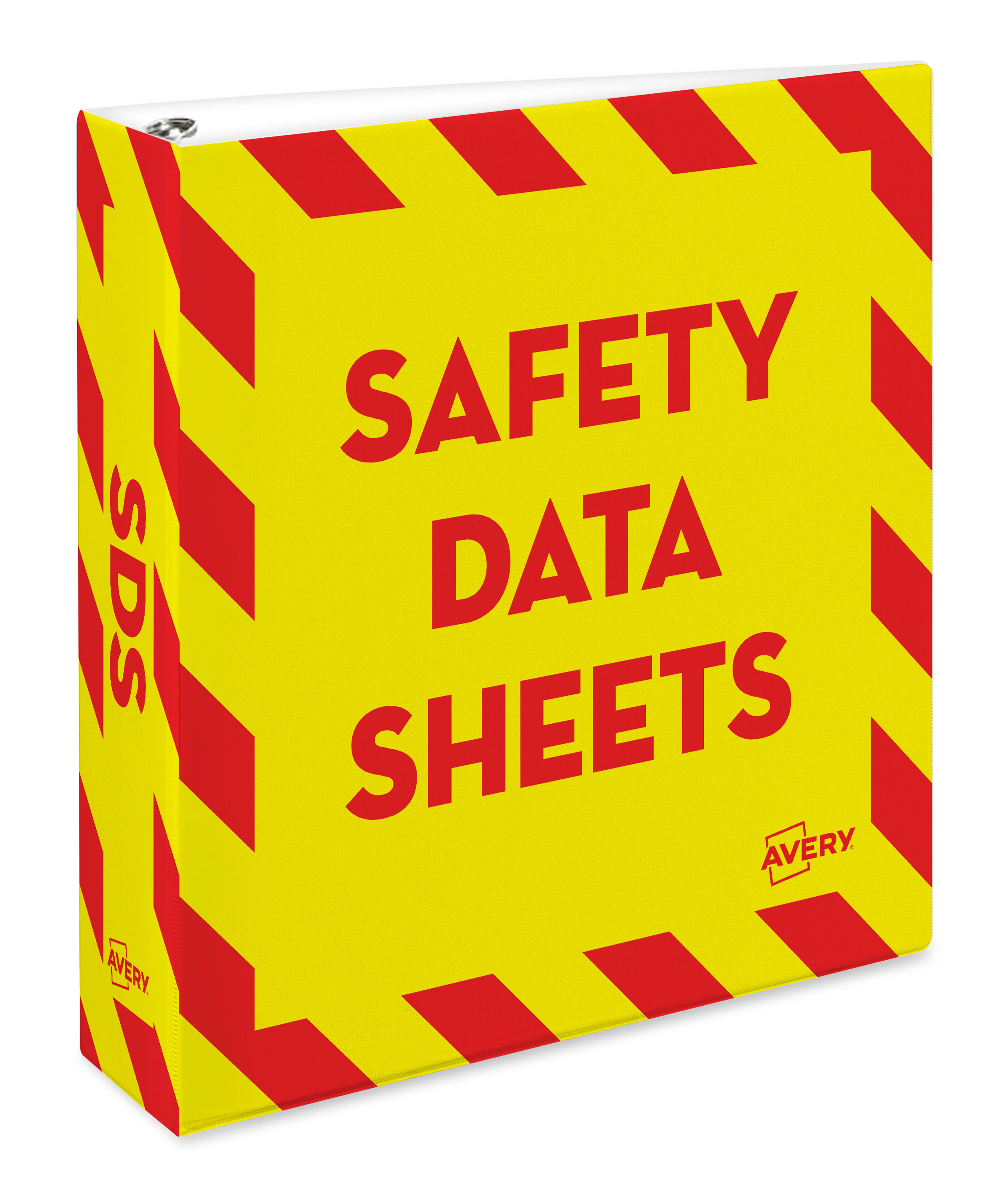 Avery Heavy-Duty Industrial SDS Binder, 2 One-Touch EZD Rings, 540-Sheet Capacity, Yellow/Red Border (18951)
