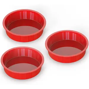 8 Inch Cake Pans(3 Pack) - Nonstick  Round Cake Pans for Layercake, Cheesecake and Chocolatecake