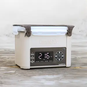 LunchEAZE Core Cordless Heated Lunchbox – Battery-Powered, 4-Cup Capacity, 220°F Max, Automatic Scheduled Heating, Stainless Steel Container