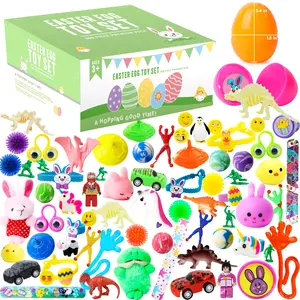 200Pcs 2.4in Toys and Stickers Prefilled Easter Eggs for Easter Egg Hunt  easter gifts for kids