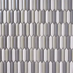 Simple Paris Blend Beveled Picket Ceramic Mosaic Glossy