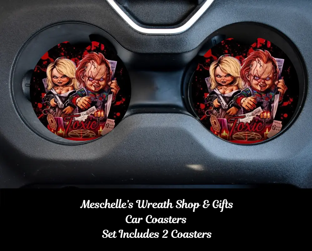 Horror Dolls Car Coasters - Upgrade Your Car Interior with Stylish and Functional Car Coasters, Accessories For Car, Fun Car Accessories