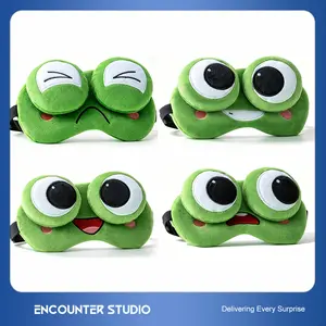 4-Pack Cute 3D Funny Expression Cartoon Frog Sleep Mask for Unisex,2026 Trendy Soft Light Blocking Eye Mask,Hypoallergenic Portable Blindfold for Travel Napping