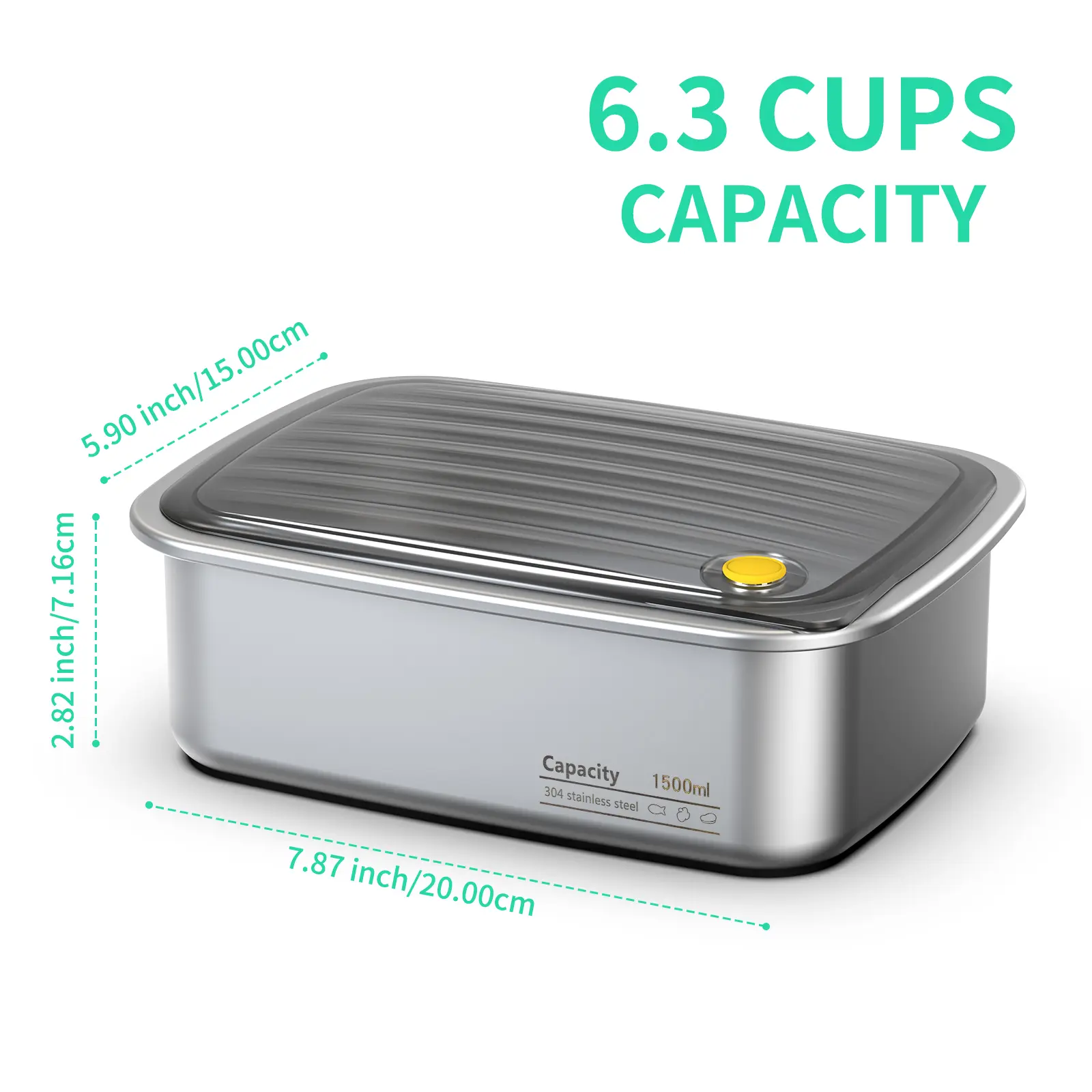 summerwins 1.5L Stainless Steel Tableware Tray, Leak-Proof & Non-Toxic Container, Durable Easy-Clean Versatile for Outdoor Food Prep, Compatible with Heated Lunch Boxes, Leak-Free Lunch Boxes