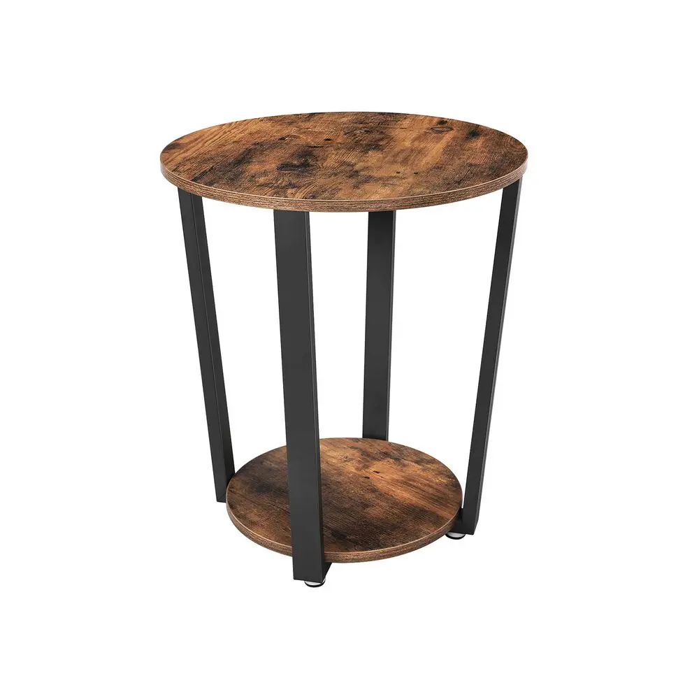 VASAGLE Modern Round Side Table - 2-Tier Indoor Accent Piece with Storage Shelf, Easy Assembly, Furniture for Small Spaces, Bedroom Nightstand, Living Room Use, Modern Side Table