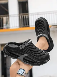 Men's Fashion Hollow Out Sandals, Two-In-One Slip-On Breathable Anti-Slip Slippers, Outdoor Sports Beach Shoes, Sporty Breathable Clogs, Non Slip Slippers