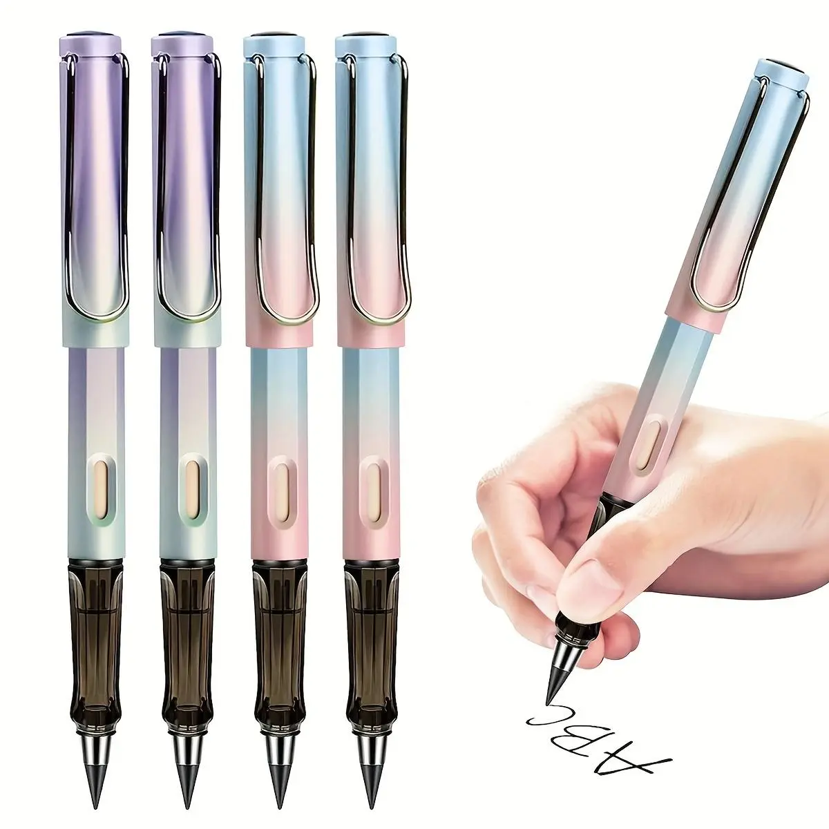 Infinity Pencil Set, 4pcs / 12pcs+24nibs Everlasting Pencil, Inkless Eternal Pencil for Writing Drawing, No Ink Pen, Inkless Pens, Aesthetic Pens, Magic Pencils Painting Supplies, Novelty Gifts Stationery, Art Supplies
