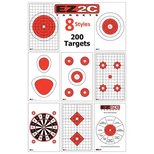 200 EZ2C Targets Most Popular 8 Styles Paper Targets Bundle Pack 11"x17" USA Made