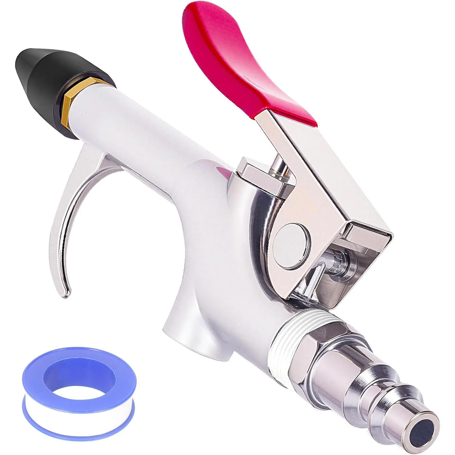 Air Blow  Kit, Professional 2-Way Connection Air Nozzle Blow  with Rubber Tip and High Sealability 1/4IN Standard Quick Fitting,  Pneumatic Air Blower  for Dust Cleaning