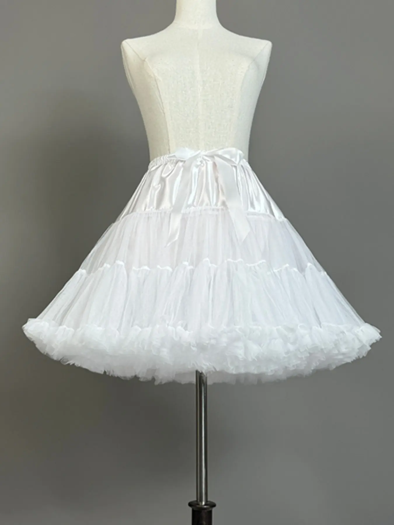 Ballet Style Mesh Tutu Skirt, 2-Layer Puffy Petticoat, Loose-Fit Short Skirt for Dance, Party, Wedding Dress