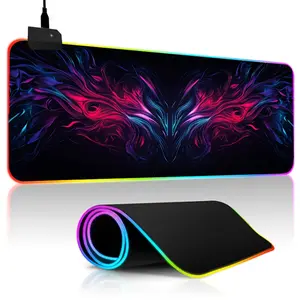 25May-3- Large RGB gaming mouse pad - Non Slip Mousepad 14 Light mode touch control expansion soft computer keyboard pad, anti-slip rubber base player e-sports professional table pad