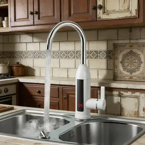 3000W Instant Hot Water Heater Faucet, 110V US Plug, IPX4 Waterproof, Tankless Electric Heating Tap, Stainless Steel ABS, Easy Install for Kitchen Bathroom Home Use