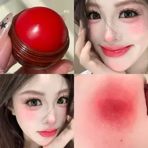 HERORANGE Spherical Juice Blush Cream, suitable for lips and cheeks, waterproof and sweatproof, highly pigmented, universal shade, brightening effect, lightweight natural look, matte and moisturizing, suitable for all skin tones, Makeup
