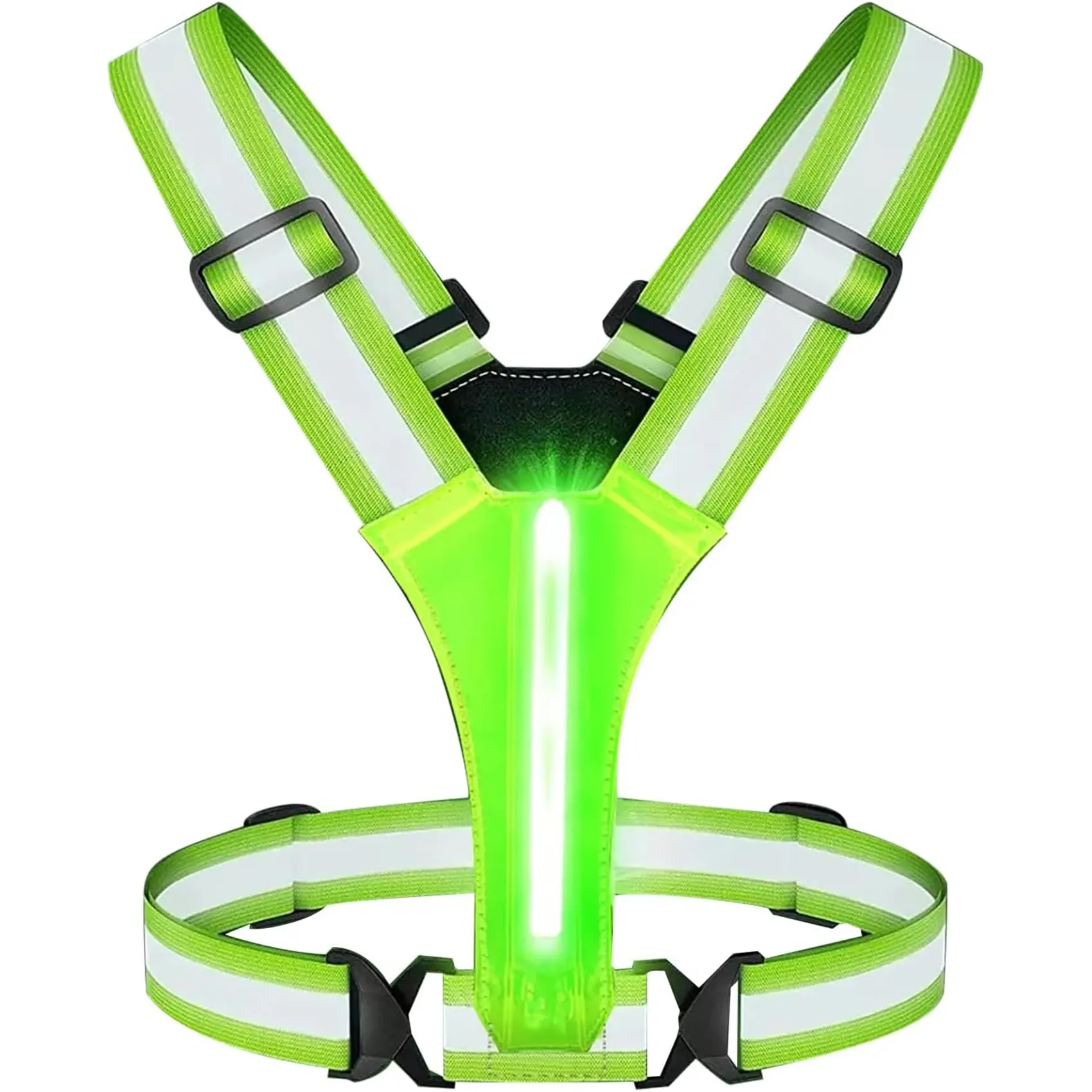 Rechargeable LED Reflective Vest for Running, Cycling, Walking – High Visibility Safety Gear with 3 Flash Modes, Adjustable Night Running Vest for Men, Women & Kids, Rainproof Light Up Running Gear