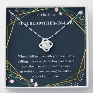 Love Knot Pendant Necklace, To My Future Mother-In-Law, The Boy You Raised, Bonus Mom Gift, Future Mother-In-Law Necklace, Future Stepmom