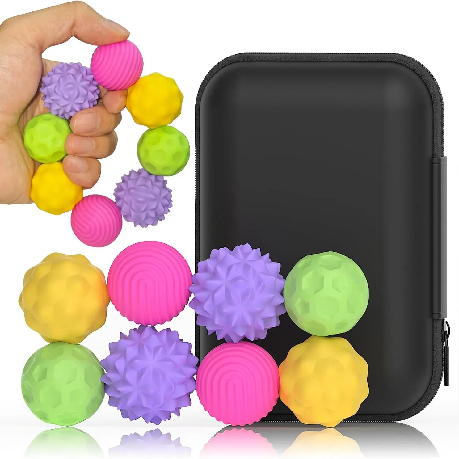 Magnetic Stress Balls Set, 8 Pieces Fidget Toys with Silicone Cover, Anxiety Relief Hand Massager for Adults, Calming Toy, Stress Relief Gadgets, Anxiety Relief Products