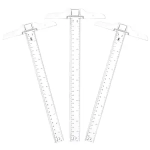 - 12 Inch Plastic T-Square, 3-Pack - Drafting & Crafting T-Square Ruler - Clear