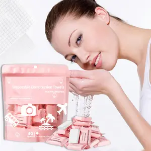 ICOTLE Compressed Towels Tablets Disposable Face Towels for Travel Camping Hiking 1 Pack 30 Count Size 9.4"x11.8"