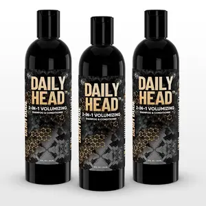 Derm Dude Daily Head 2-In-1 Volumizing Shampoo & Conditioner for Thinning Hair with Pumpkin Seed Extract & Biotin Haircare Caffeine Hydrate Cleanser Cleansing Comfort