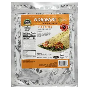 Norigami Egg Wraps With Soy Protein, Flax Seeds, 10 Thin Wraps,  1.4 oz (40 g)