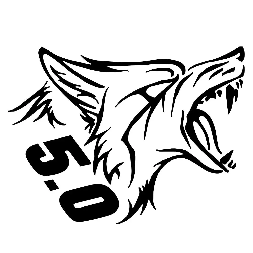 Coyote 5.0 decal, 10" vinyl window decal