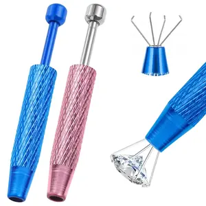Piercing Ball Grabber Tool 4-Claw Stainless Steel Jeweler Pick Up Tools Septum Ball Screw Tool for Piercing Changing Removal Holder Earring Pearl Grabber for Jewelry Electronic Components