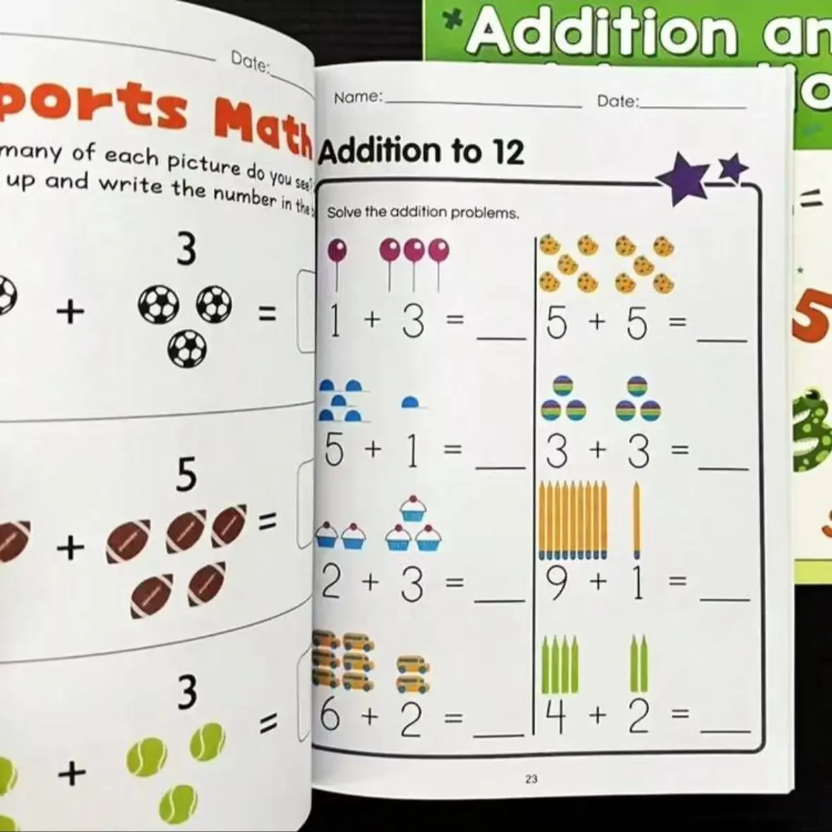 Mathematics Practice Book for Kids Ages 3-8, Fun Addition & Subtraction Workbook, Based on Image Formula Decomposition, 64 Pages, Teaching Supplies, Learning Materials