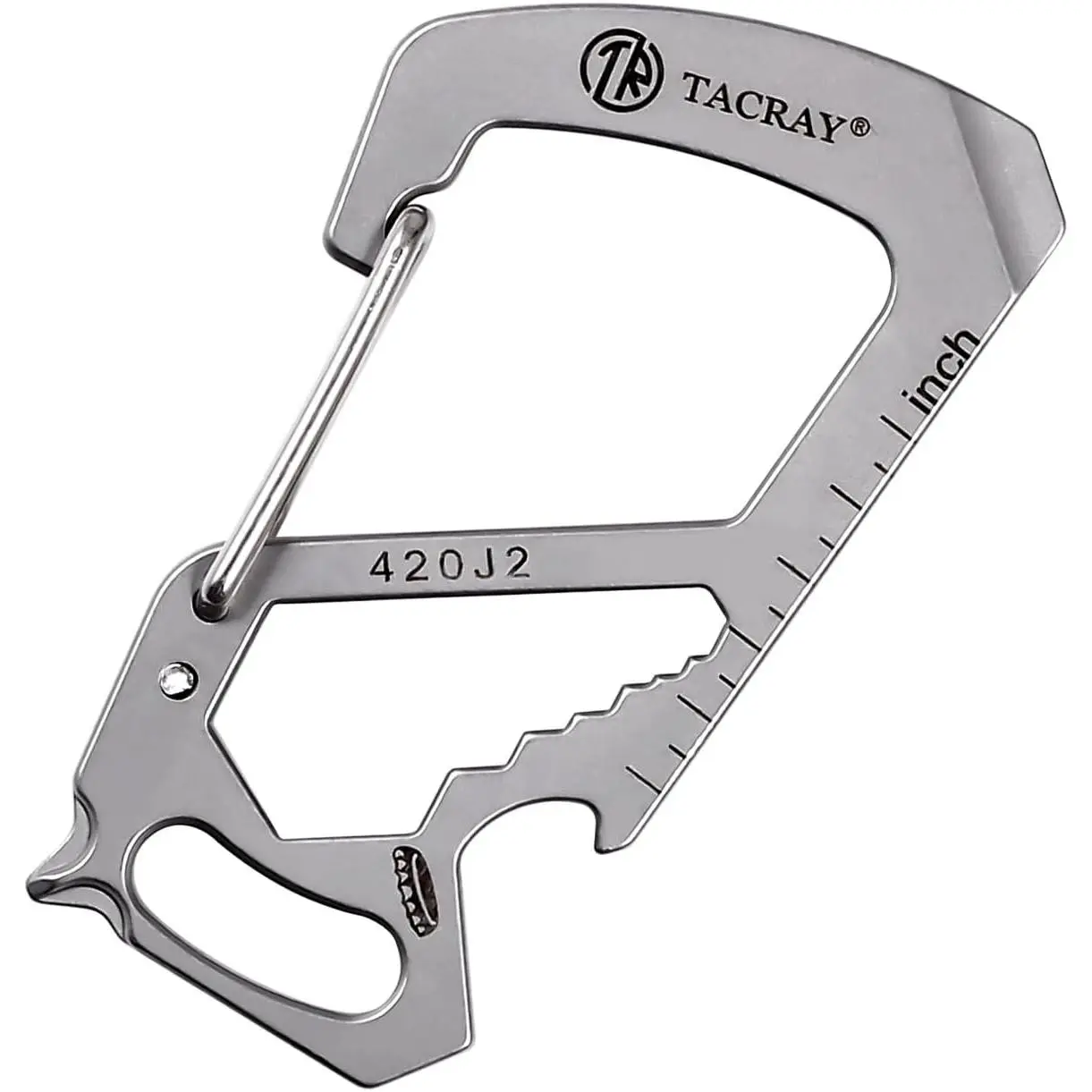CNC-Made Compact EDC Keychain Clip - Anti-Lost Quick Release Hook, Small Carabiner Holder with Multitool (Bottle Opener, Flat Screwdriver, Hexagonal Screw Spanner) for Hiking Backpacks