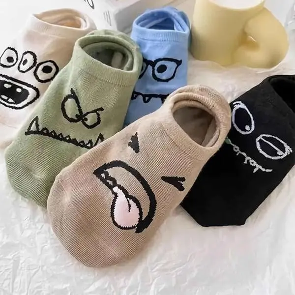 Women’s Lightweight Stretchy Silly Graphic Ankle Socks - Affordable Fashion Kawaii Quarter Footie Socks for Teen Girls, Casual Wear, Mother’s Day Novelty Fun Gift Set, Ankle Length, Women's Fashion, Fashion Apparel