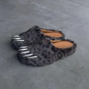 Dark Leopard Claw Mules