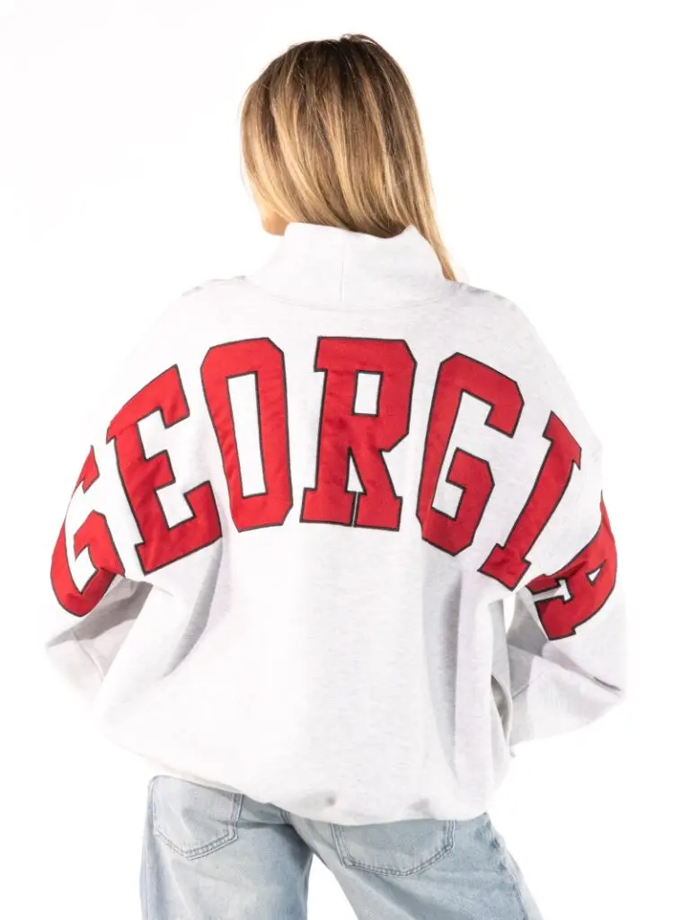 Simply Southern Georgia Mock Neck Pullover Crew Oversized Sweatshirt