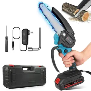 Portable Electric Chain Saw, Handheld Mini Wireless Lightweight Chain Saw, Garden Trimming Tool, Efficient Cutting Tool for Tree Branch Trimming, Woodworking, Handheld Chainsaw