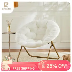 RIMIKING Faux Fur Saucer Chair, Cozy Design, Premium Materials, Sturdy Frame, Space-Saving, Generous Size, C-YL38IN