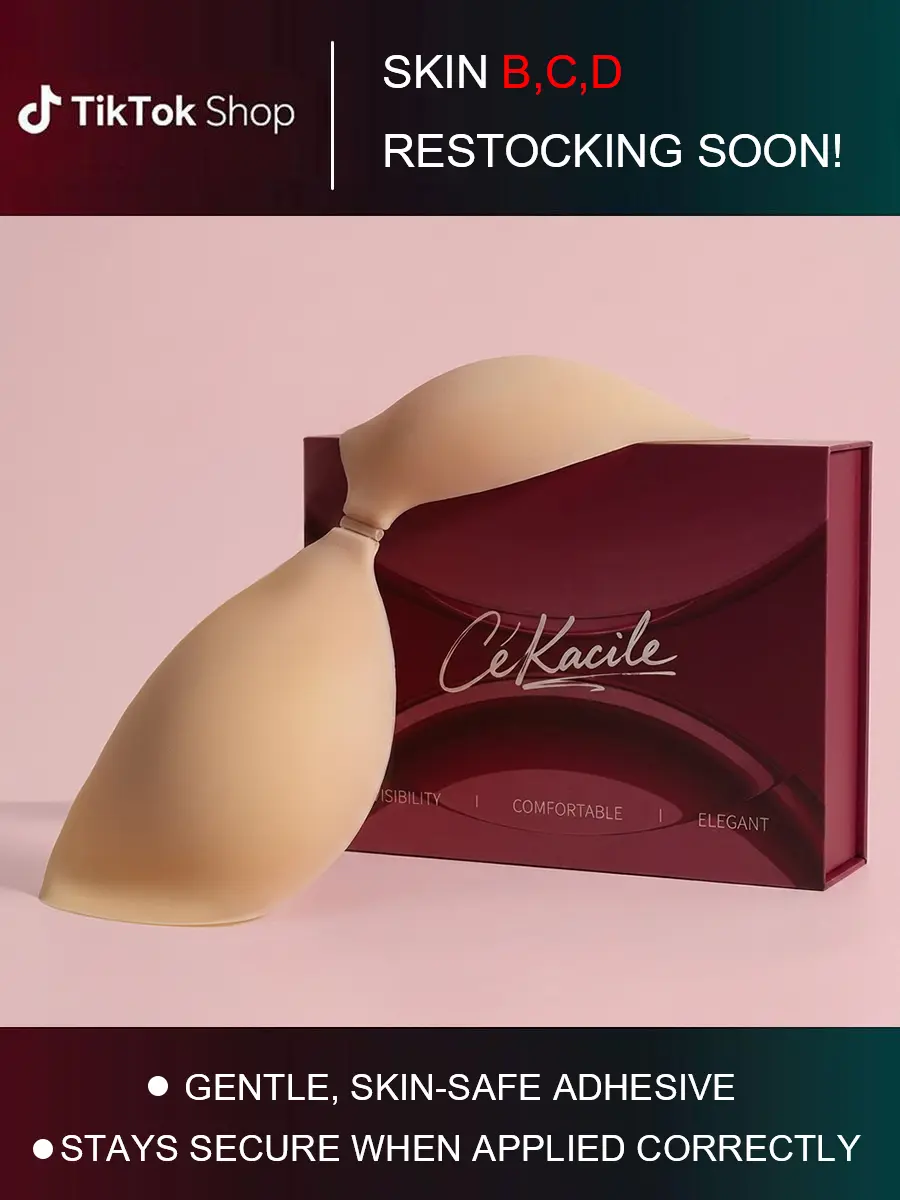 Cékacile Ultra-Thin Invisible Bra - Breathable Lightweight Sticky Bra with Gentle Hold, Seamless No Show Push Up, Ideal for Strapless & Backless Wedding Dress Tops, Christmas, Push Up Bra