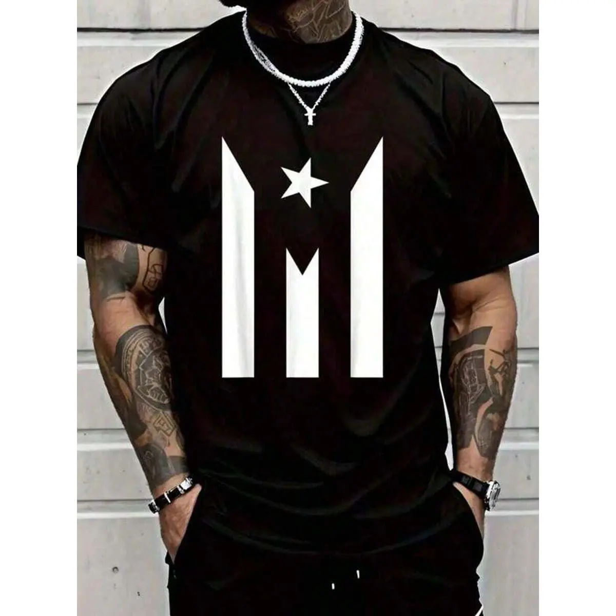 Unisex Vintage Boricua Flag Graphic Crew Neck T-Shirt - Smooth Soft Cotton, Seamless Arms, Loose Casual Short-Sleeve Sports Top, Foldable, All-Season Puerto Rico Resiste Streetwear, Digital Print
