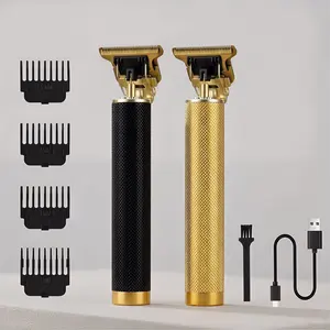 Men's black wireless electric hair clipper: equipped with zero spacing blade and guide comb, supports multi gear adjustment, can be washed all over the body and has a long battery life, suitable for home and hair salon use