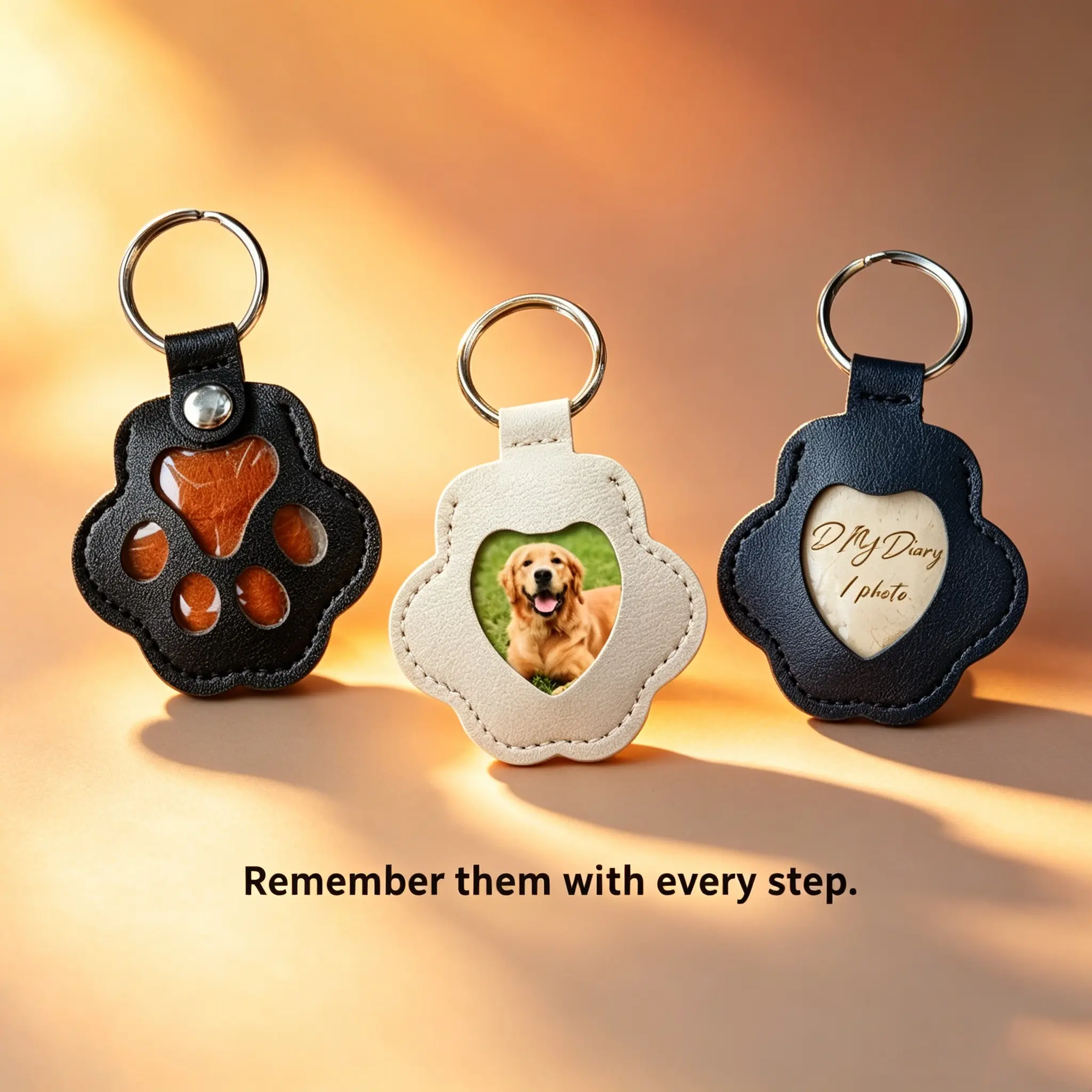 The Memory Keeper 2-in-1 DIY Pet Fur Memory Charm - Keychain & Necklace Pendant with Heart, Zipper & Buckle, Durable Lightweight Everyday Memorial Gift for Pet Lovers (Holds Cat/Dog Fur & Photo)