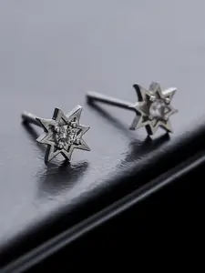 Zircon Earrings for Men and Women, Studs Earrings, Eight-Point Star Design, High-End Fashion Jewelry, Trendy Jewelry, Hip-Hop Style, Simple and Elegant Accessories, Trendy Fashionable Accessories, Versatile Earrings