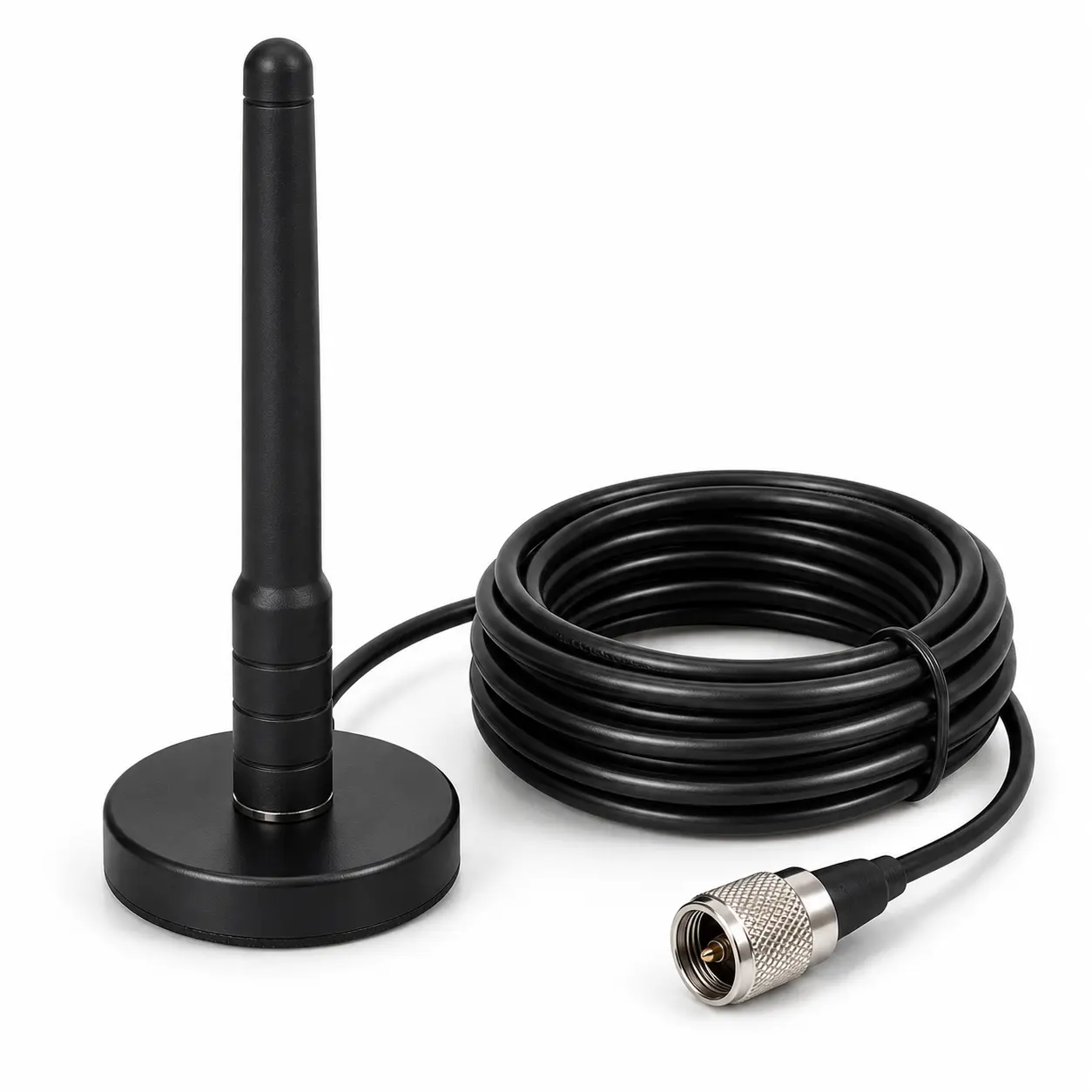 TDT-M160 VHF/UHF Dual Band Mobile Antenna Kit, 144/430MHz Compact Magnetic Mount Car Antenna with Cable, MJ Interface for Ham Radio
