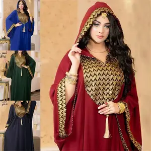 Amay Muslim Kaftan Abaya Dress Women Dubai Abayas Luxury Evening Gown Elegant Hooded Dress Plus Size Boubou Djellaba Femme