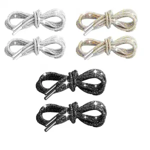 Bling Rope Laces for Women - Rhinestone Sparkle Shoe Strings for Jeans Sweatpants DIY Style Accessories - Ideal for Sneakers & Crafting Projects - Shoelaces Footwear Bedroom