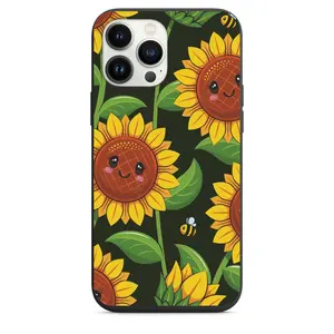 Cutest Sunflower And Bee Design Case for iPhone 14 14 pro 14pro max 13 12 11 Pro Max Case iPhone 13 12 Mini XS Max XR 6 7 Plus 8 Plus
