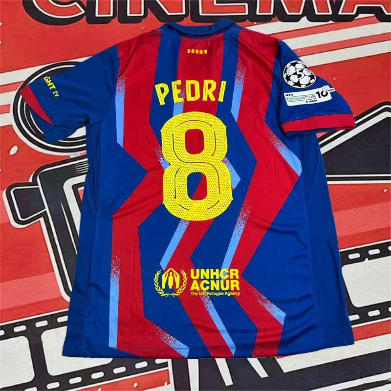 2025 2026 Barcelona Home Red Pedri 8 Short Sleeve Soccer Jersey