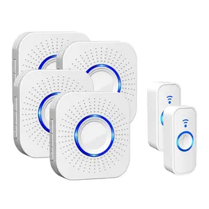 Wireless doorbell, battery-powered kit, high-volume Waterproof Mini doorbell, 1,000ft Range 110dB Mute Mode 32  Chime, 5 Volume Adjustment levels,Colorful LED Flashing and Silent Function, Safety for Home Office & Hearing-Impaired. door bell