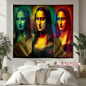 Mona Lisa Pop Art Party Banner – Vibrant Colorful Backdrop with Iconic Portrait, Perfect for Home, Office, Bedroom, Bar, Café, Birthday & Holiday Decorations, Ideal Gift for Art Lovers