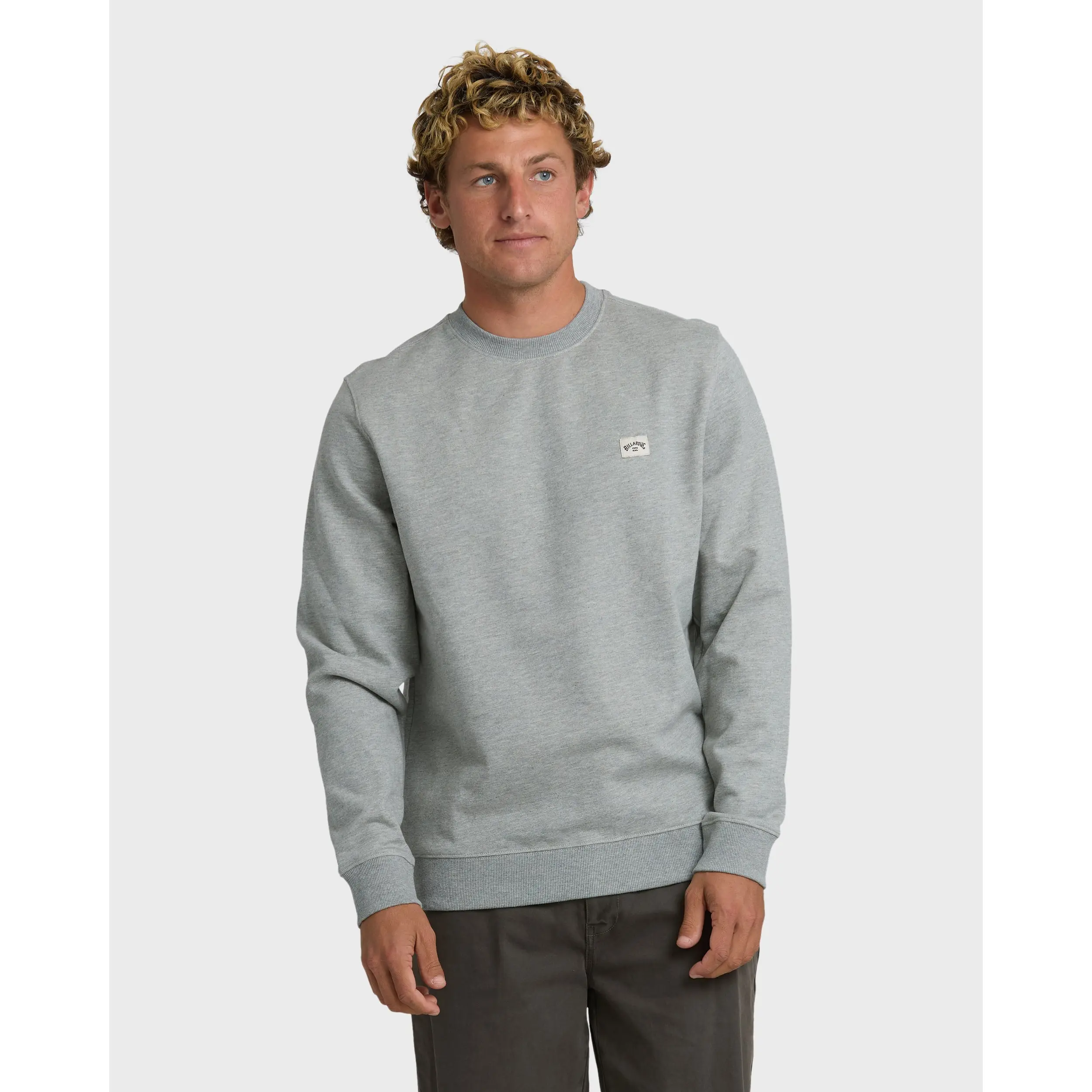 BILLABONG Men's All Day Crewneck Sweatshirt, Regular Fit Cotton Blend Fleece Elastic Ribbed Collar Waistband Casual Classic Pullover