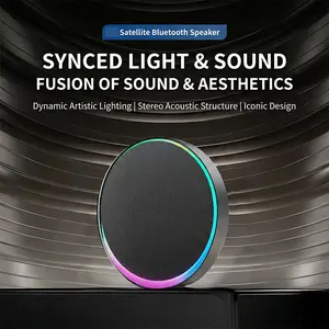 Sphere Wireless Speaker with LED Light, USB-C Charging Port, FM Radio, AUX/USB/SD Card Playback, Expansive Sound, Portable Home & Outdoor Audio