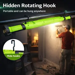 Rechargeable LED Work Light Bar, High Lumen Magnetic Flashlight, Portable Cordless Underhood Work Lights with Hooks, Inspection Workshop Outdoor Emergency